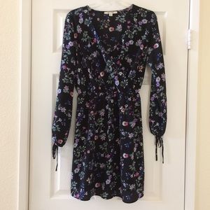 Floral Flowy Dress- Knee length, long sleeve, new